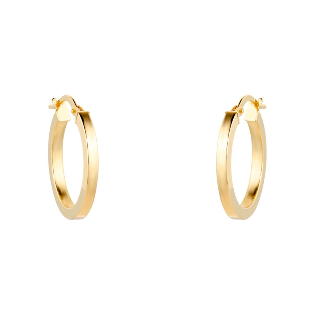 9ct Yellow Gold 18mm Medium Hoop Earrings
