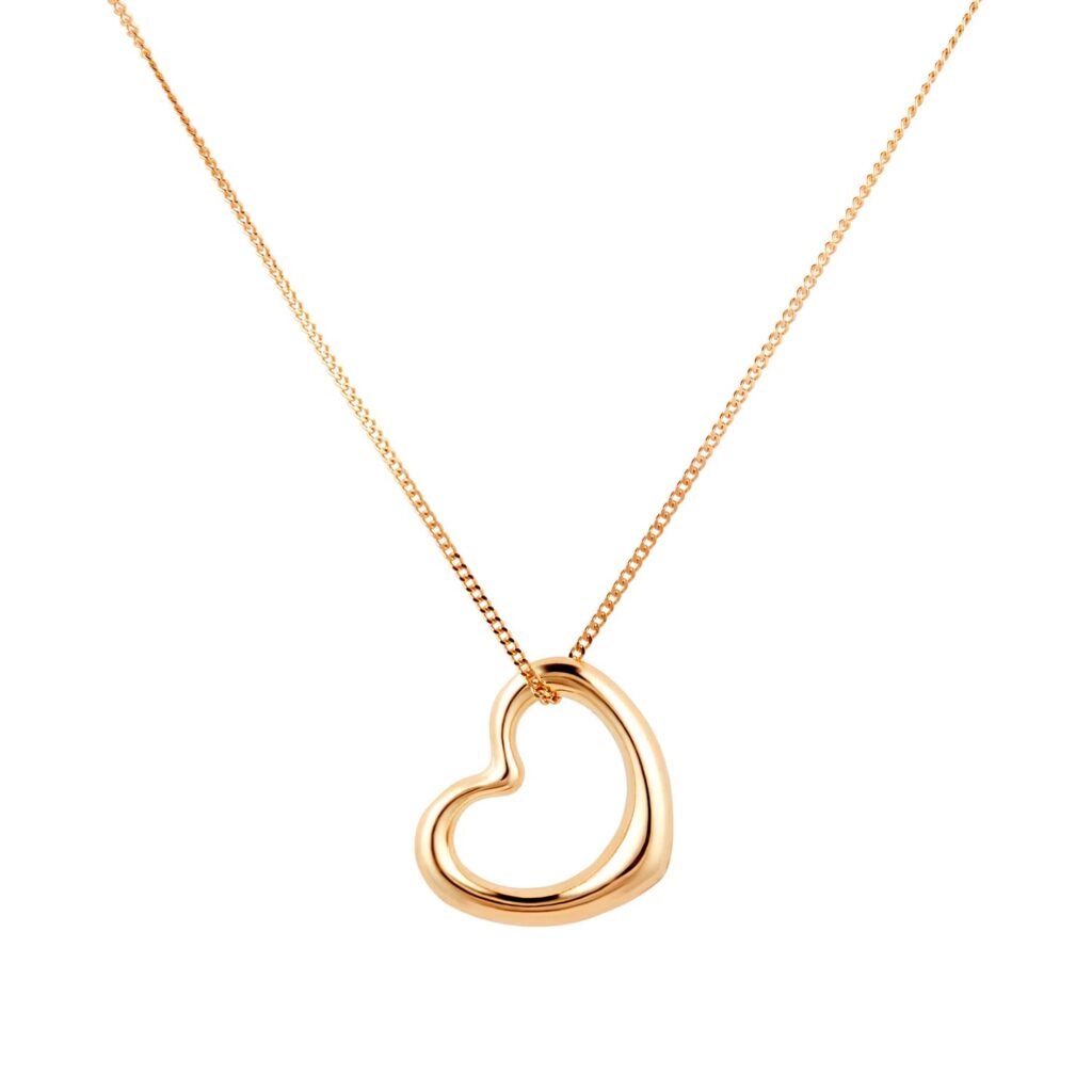 18ct Yellow Gold Open Heart Floating Pendant