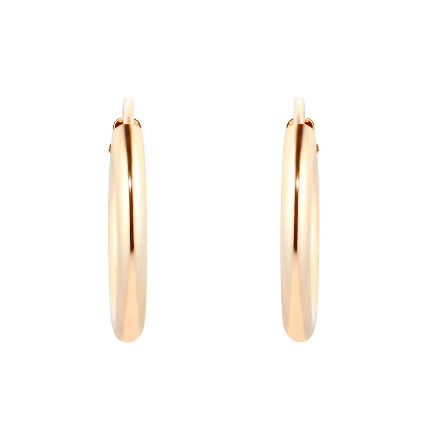 9ct Yellow Gold 13mm Hoop Earrings - Image 4