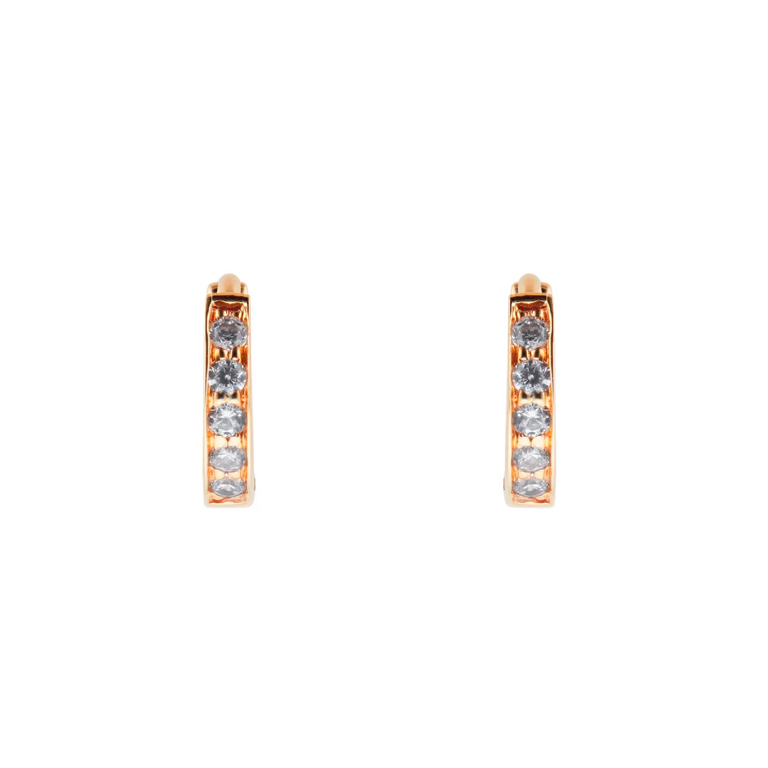 9ct Yellow Gold Cubic Zirconia Huggie Earrings - Image 4