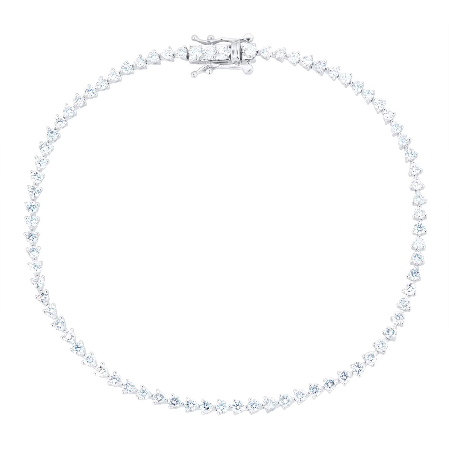 18ct White Gold 2cttw Line Bracelet - Image 4