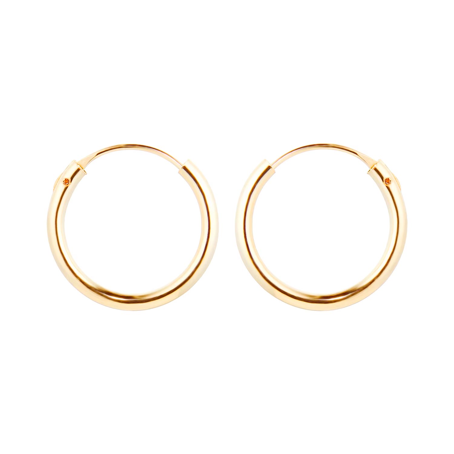 9ct Yellow Gold 13mm Hoop Earrings - Image 3