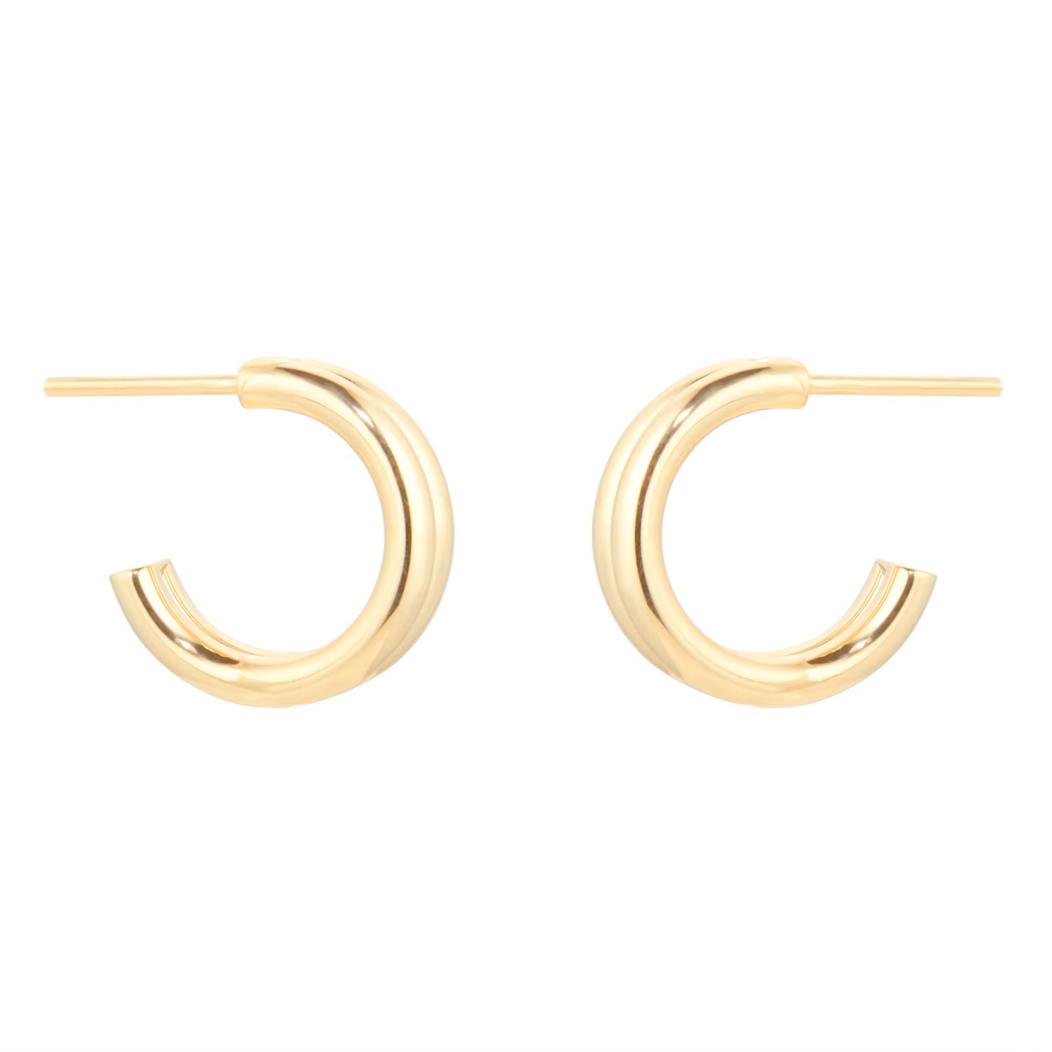 9ct Yellow Gold Double Layer Hoop Earrings - Image 3